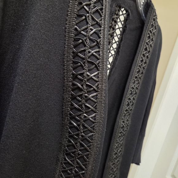 Black Oversized Kimono Cardigan | Open Front Crochet Trim Boho Layering Piece - Picture 6 of 9